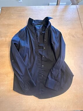 Apt. 9 Black Men's Dress Shirt - Button-Up Long Sleeve
